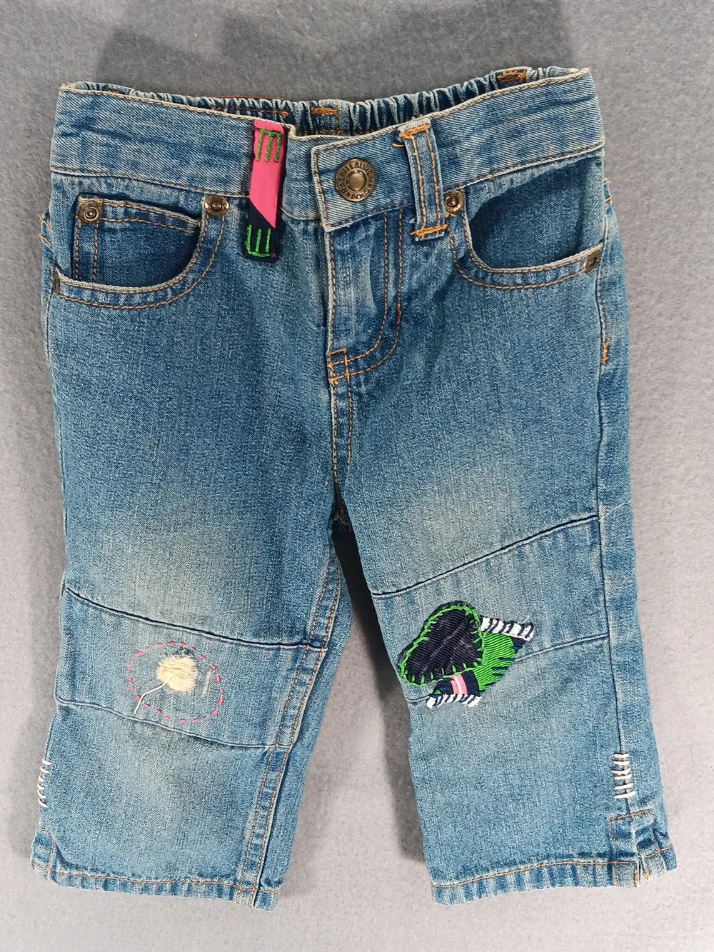 Ralph Lauren Dungarees Jeans Size 18 Months Baby Boys Girls Patches Y2K 90s Rare
